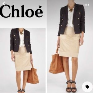 See by Chloe lambskin & suede leather skirt